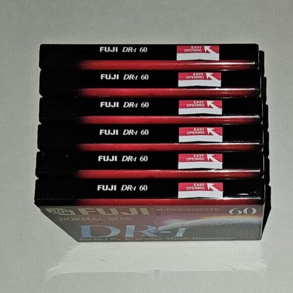 6 Fuji Audio Cassette Tapes Blank Lot 60 Minutes DR-I Normal Bias FACTORY SEALED - Picture 4 of 5